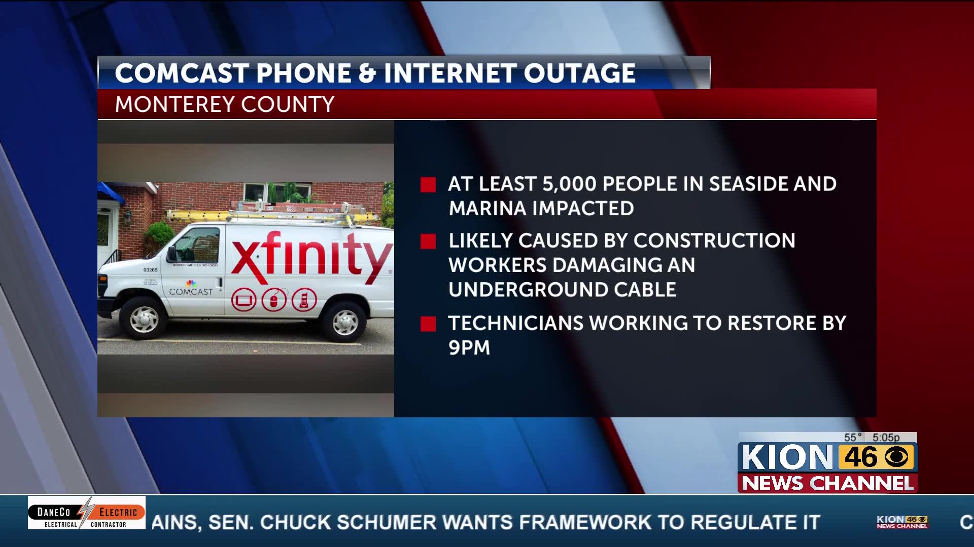 Seaside Comcast outage caused by excavator hitting lines says