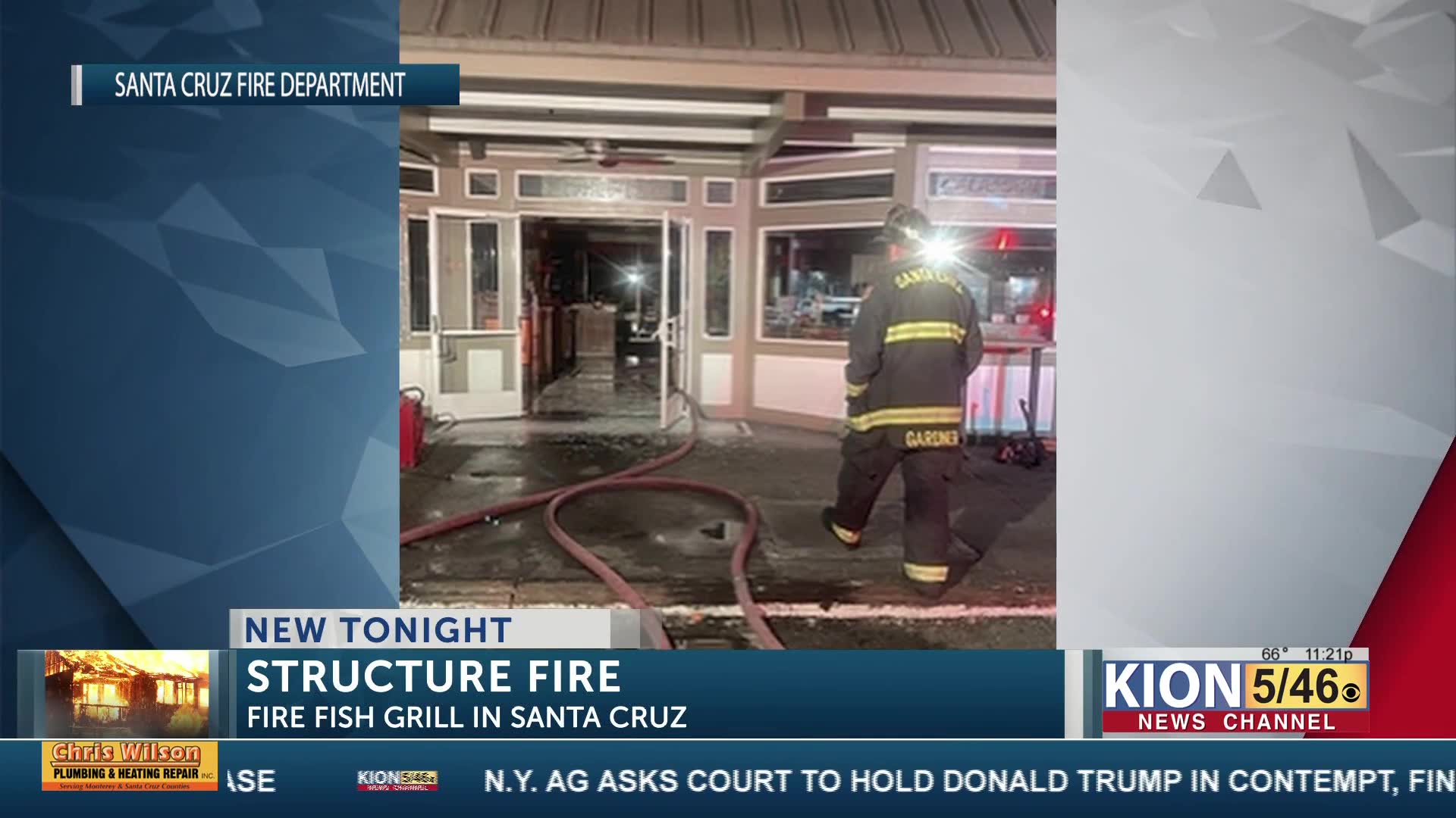 Santa Cruz restaurant fire causes an estimated 250 000 worth of