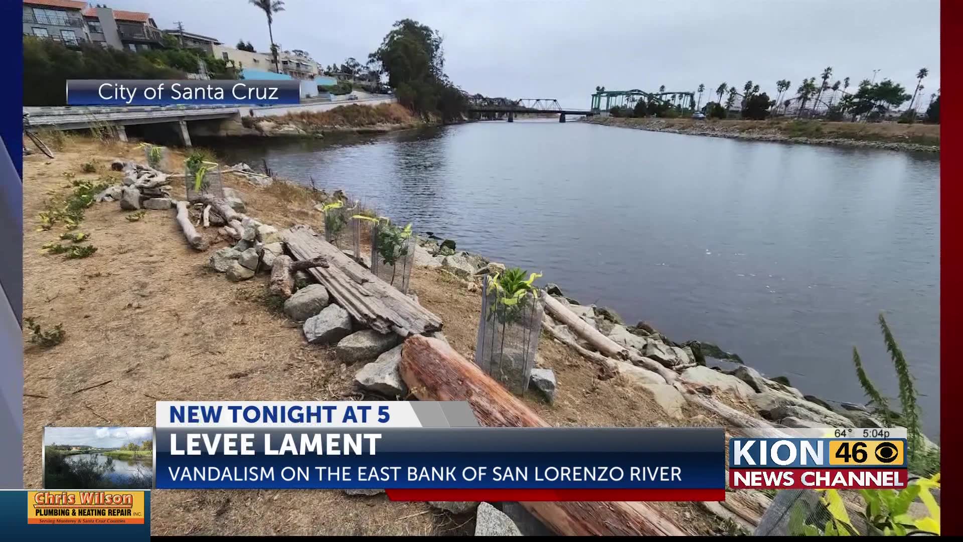 Immediate repairs required on the San Lorenzo River Levee after